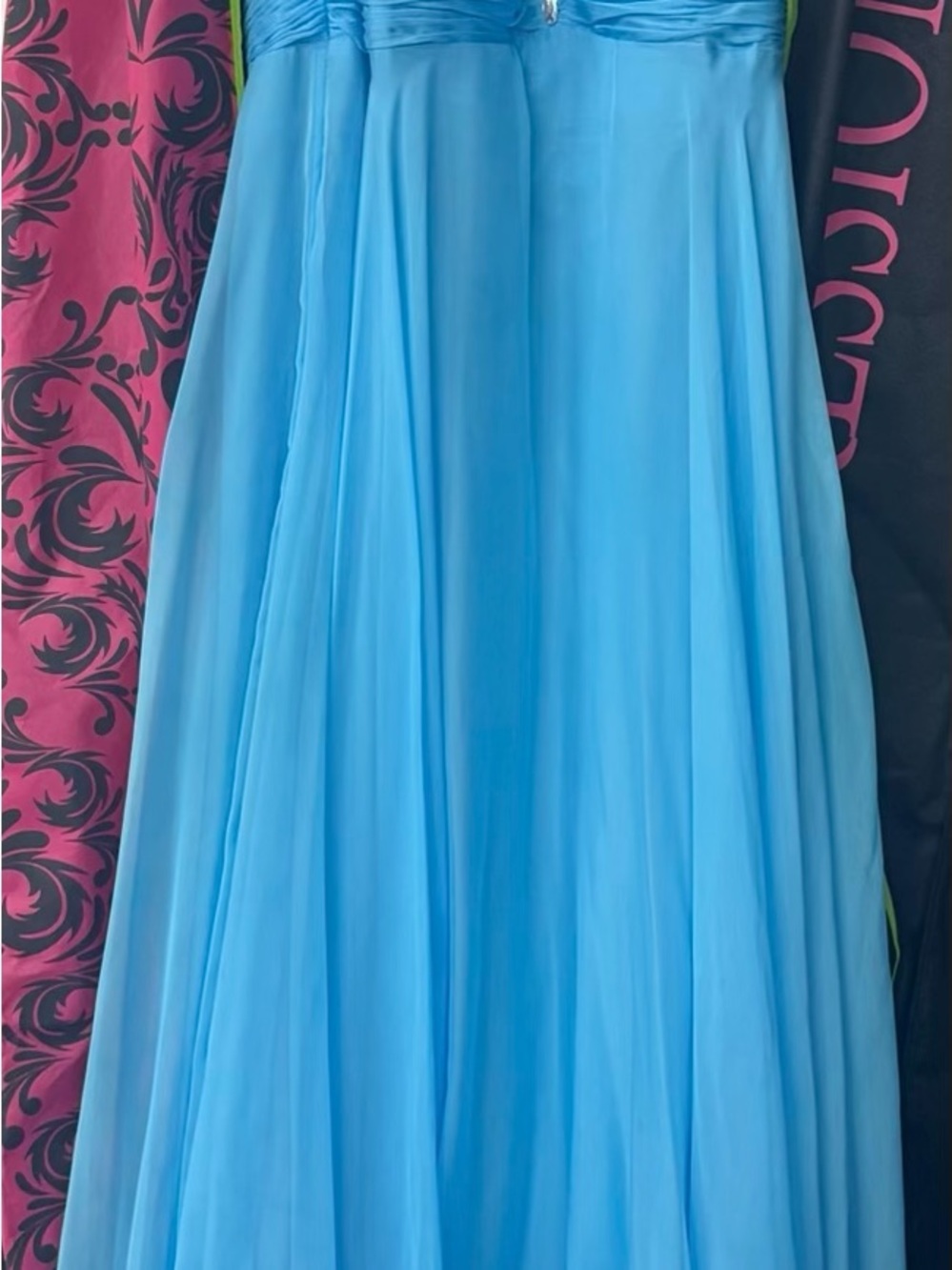 Rachel Allan Sky Blue Flowing Maxi Skirt